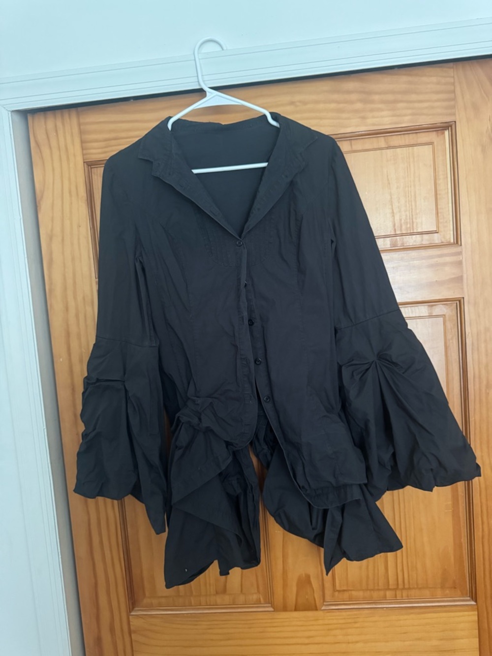 ✨BOGO FREE ENTIRE CLOSET✨ All Saints Black Button-Down Ruffle Hem Top